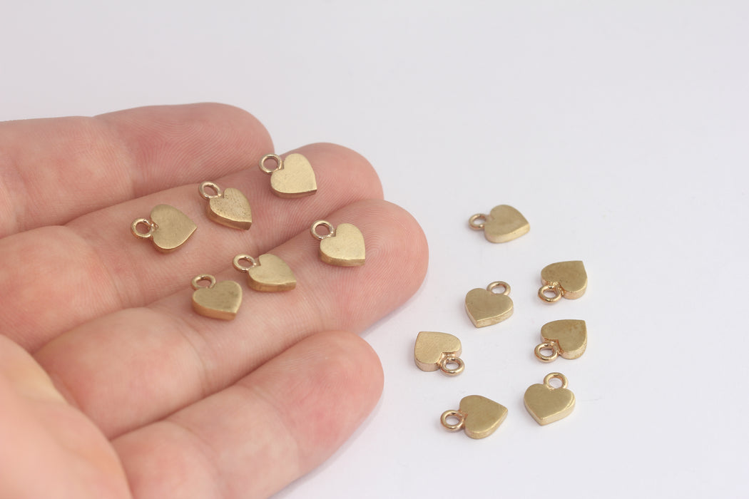 Brass Heart Charms