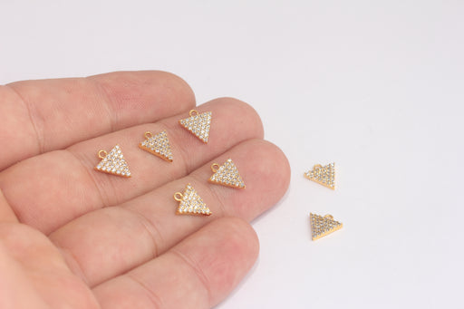 Shiny Gold Triangle Charms