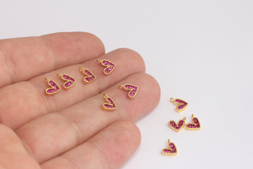 Shiny Gold Heart Charms