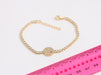 Shiny Gold Smiley Face CZ Tennis Bracelet