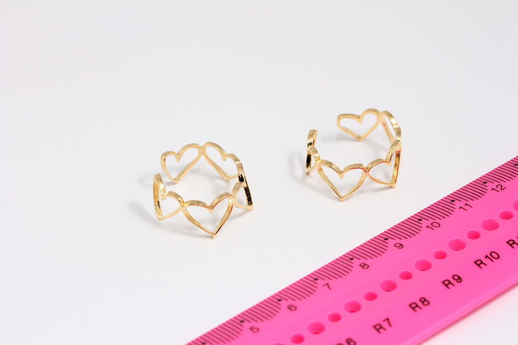 17x18mm 24 Ayar Parlak Altın Kalp Yüzük, Kalp Yüzükler, Zarif Yüzükler, Küçük Altın Yüzükler, Yüzük Ayarları, Kalp Dokulu Yüzük, MLS932-1