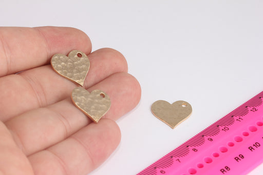 Brass Hammered Heart