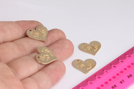 Brass Hand and Footprint Heart