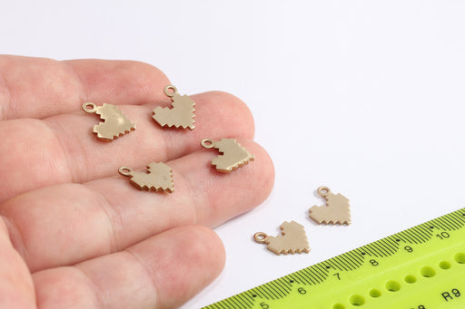 Brass Pixel Heart
