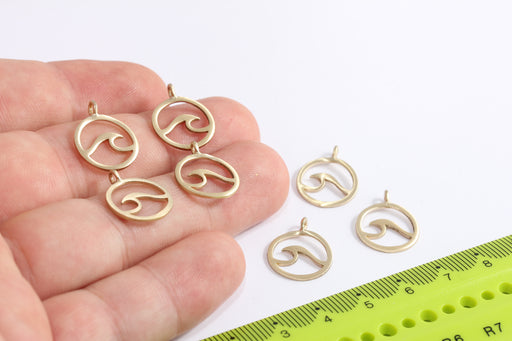 Brass Wave Charms