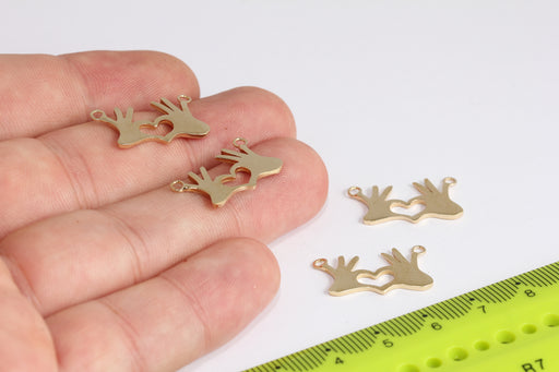Brass Holding Hands Charms