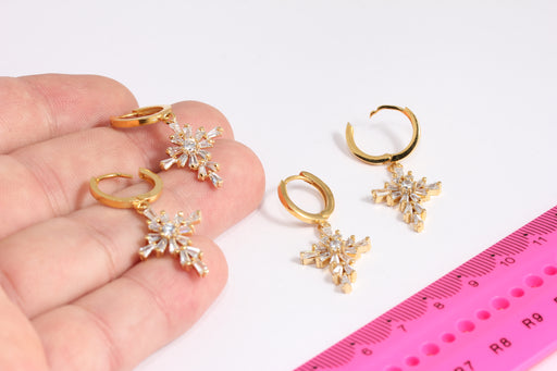 CZ Cross Stud Earrings