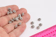  Connector Beads, Silver Plated Finding