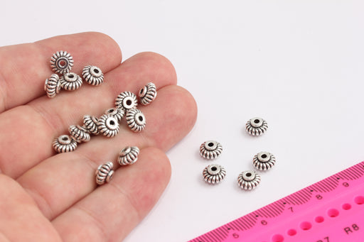  Connector Beads, Silver Plated Finding