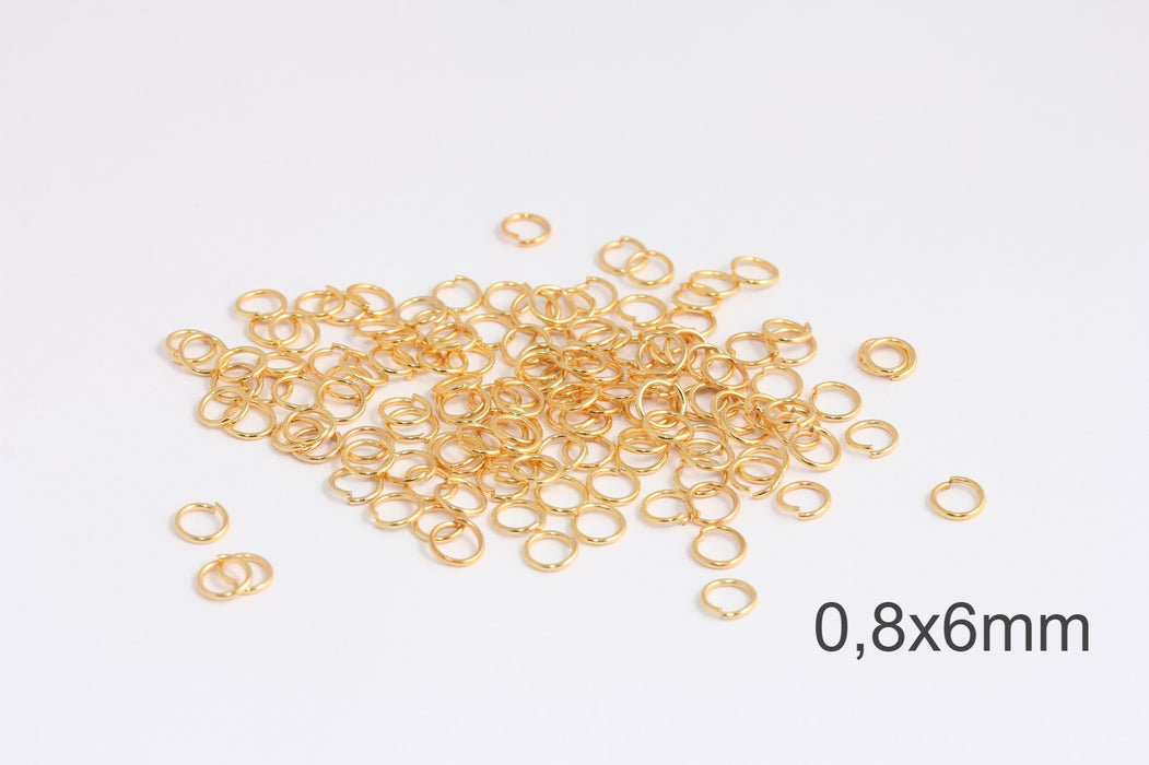 Wholesale HOBBIESAY 100pcs Real 24K Gold Plated Brass Linking Rings 6x1mm  Round Connector Rings Strong Gold Jump Rings for Jewelry Making Necklaces  Bracelet Earrings Keychain DIY Craft 
