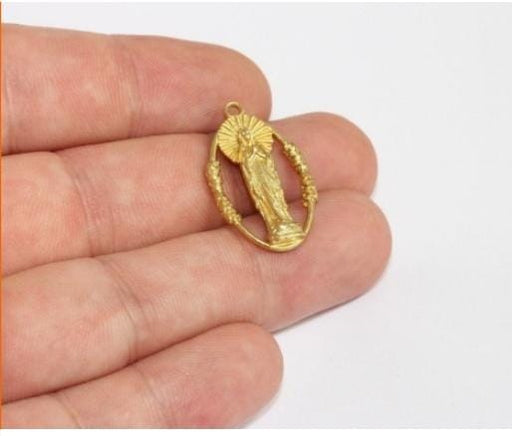 Brass Mother Mary Pendant