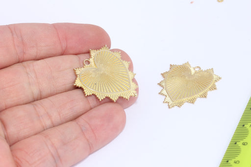 Brass Sun Heart Pendant