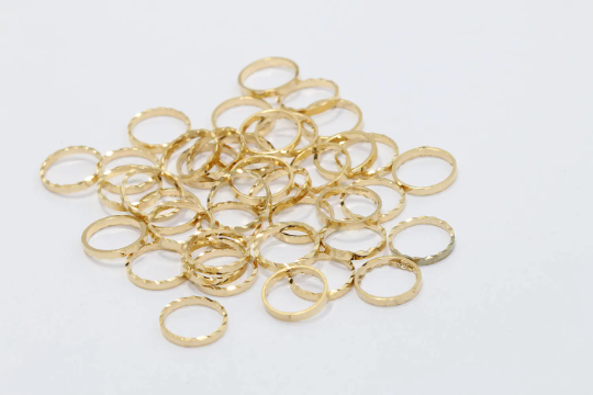 8mm 24k Shiny Gold Closed Ring, Connectors, Circle, Brass BRT730