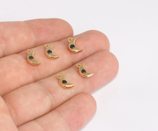 Shiny Gold Moon Charms