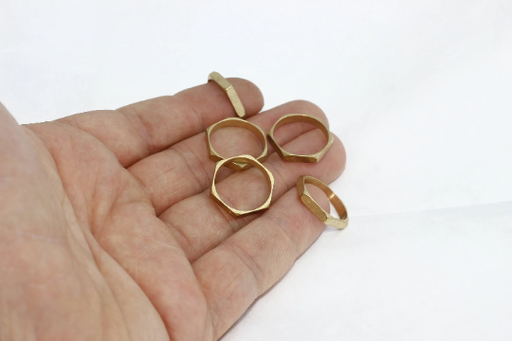Brass Hexagon Ring