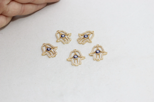 Shiny Gold Pave Hamsa