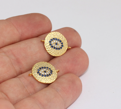 Shiny Gold Evil Eye Medallion