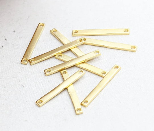 3,5x35mm 24k Matt Gold Plated Connector Bar, Long Bar,  BRT96
