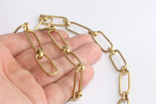 11x28mm Raw Brass Link Chain, Handmade Chain, Raw BXB370