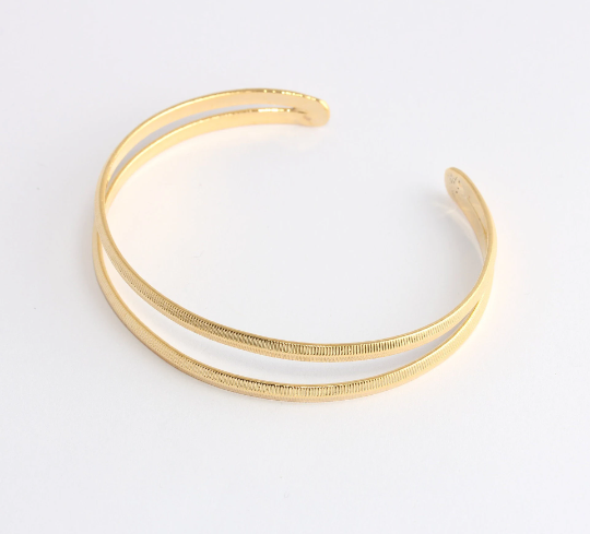 60mm 24k Shiny Gold Round Wire Bracelet, Bracelet Making,             CHK683