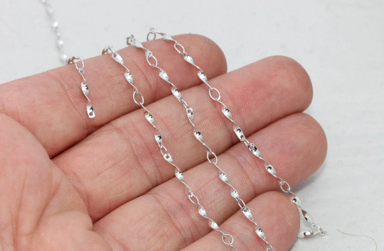 1,6mm Silver Color Helix Chain, Soldered, Solder chain, Choker   BXB171