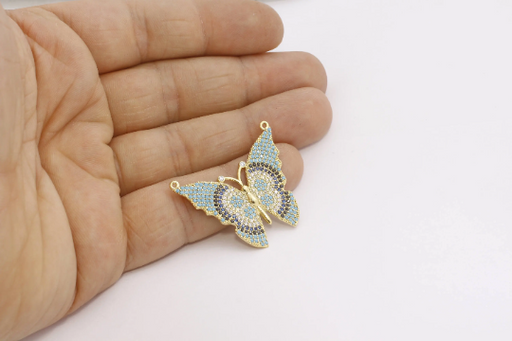 Micro Pave Butterfly Charms