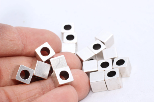 6mm Antique Silver Cube Beads, Cube Tubes, Tube Beads, Cube Beads, Spacer Beads, Connector Beads, Silver Plated Findings, TV, AG20