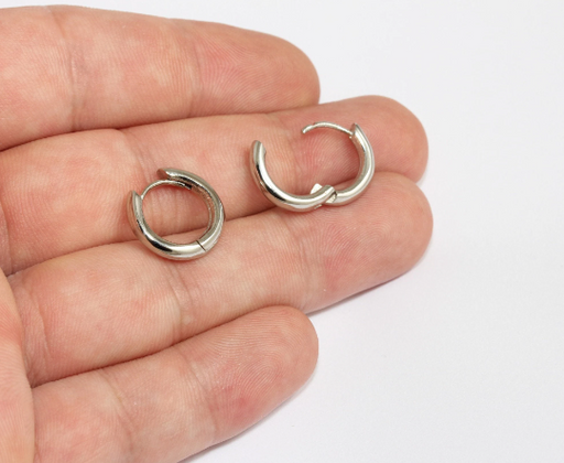Rhodium Plated Leverback Earrings