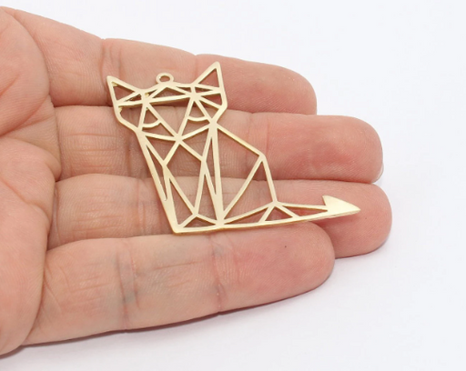 Brass Cat Pendant