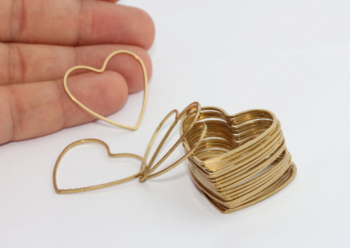 Brass Heart Charms