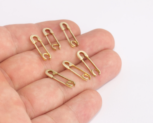 Brass Safety Pin Charm
