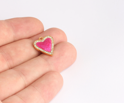 Shiny Gold Heart Charms