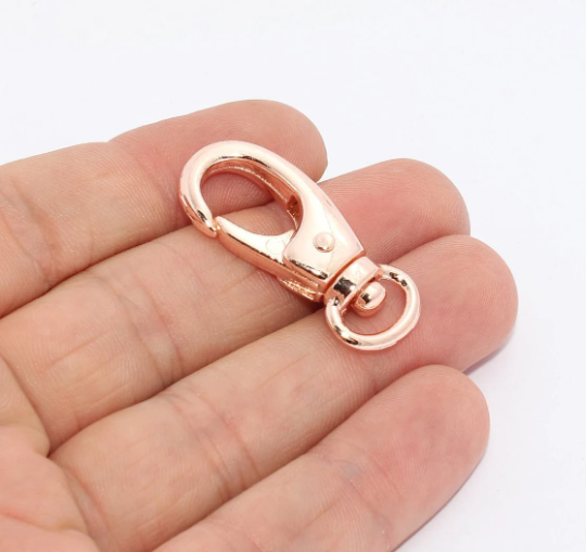15x31mm Rose Gold Swivel Clasp, Lobster Clasp, Lanyard  MTE948