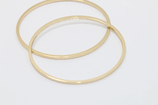 40mm 24k Shiny Gold Closed Ring, Round Connectors, CHK108