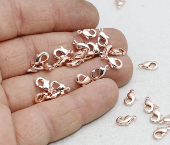 9mm Rose Gold Claw Clasp, Lobster Claw Clasp,Rose CHK351