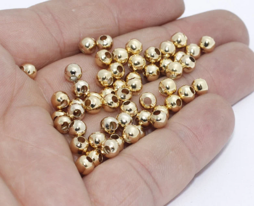 4mm / 6mm 24K Gold Filled Beads. Gold Spacer Beads, Gold Spacer