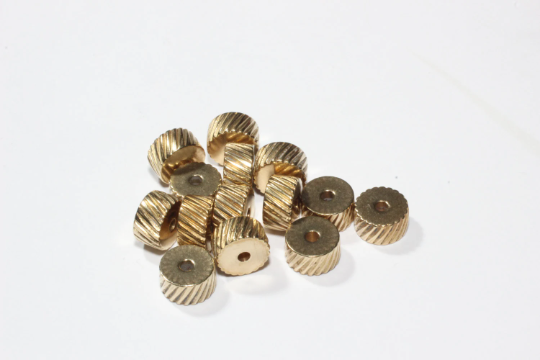 8mm Raw Brass Beads, Spacer Beads, Rondelle Beads, Tube KA37