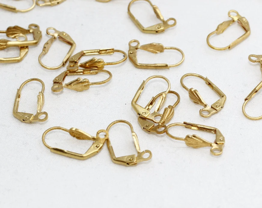 9x17mm Raw Brass Earrings, Leverback Earrings, Leverback Ear Hooks, Earring Findings, Earrings, Raw Brass Findings, CMR96