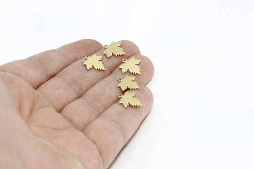 Brass Maple Leaf Charm