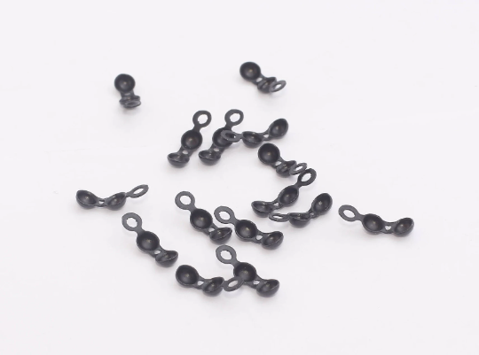 Black Plated Crimp Beads, Fits 1mm Ball Chain, Crimps, Ball ETS176
