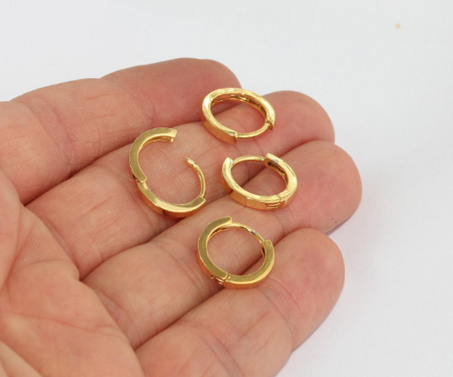 Shiny Gold Leverback Earrings