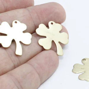 Brass Clover Charms