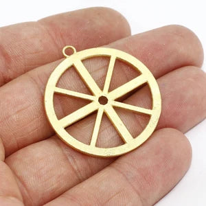 Brass Wheel Pendant