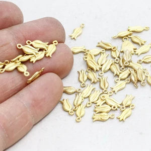 Brass Tulip Charms