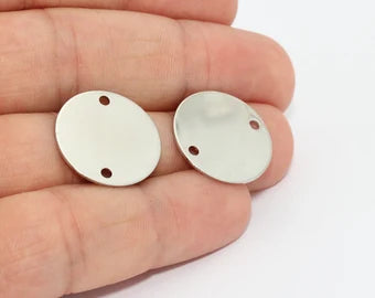 20mm Rhodium Plated Disc Charms, Coin Charms, Carms           MTE601