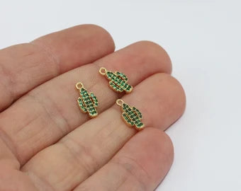 Shiny Gold Cactus Charm