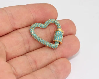 Shiny Gold ,Heart Screw Clasp