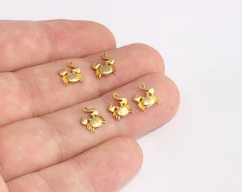 Brass Crab Charms