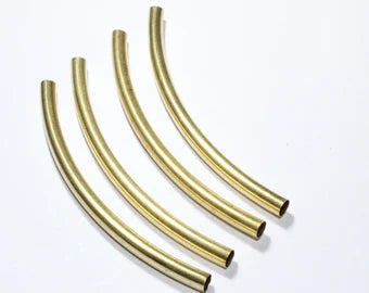 (4,5x80mm),Raw Brass,Curved Tubes, Necklace tubes,Brass TBR10