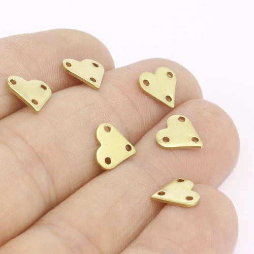 Brass Heart Charms